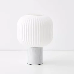 GigiandTom Lighting*Accordion Marble Table Lamp White