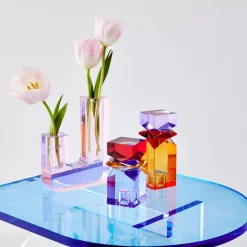 GigiandTom Arched Acrylic Side Table Blue