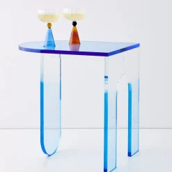 GigiandTom Arched Acrylic Side Table Blue