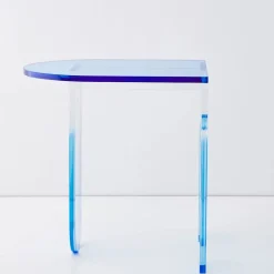 GigiandTom Arched Acrylic Side Table Blue