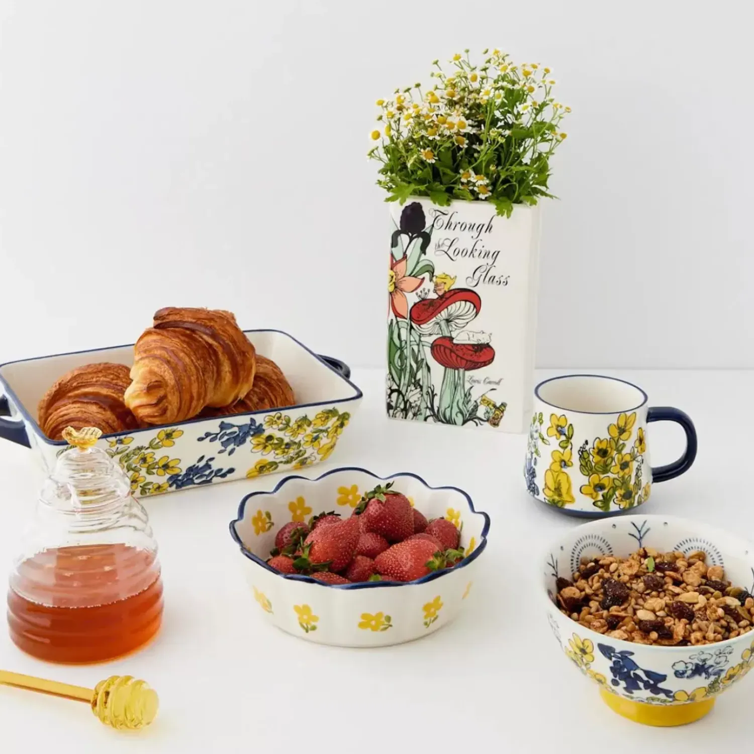 GigiandTom Bee Mine Glass Honey Jar & Dipper