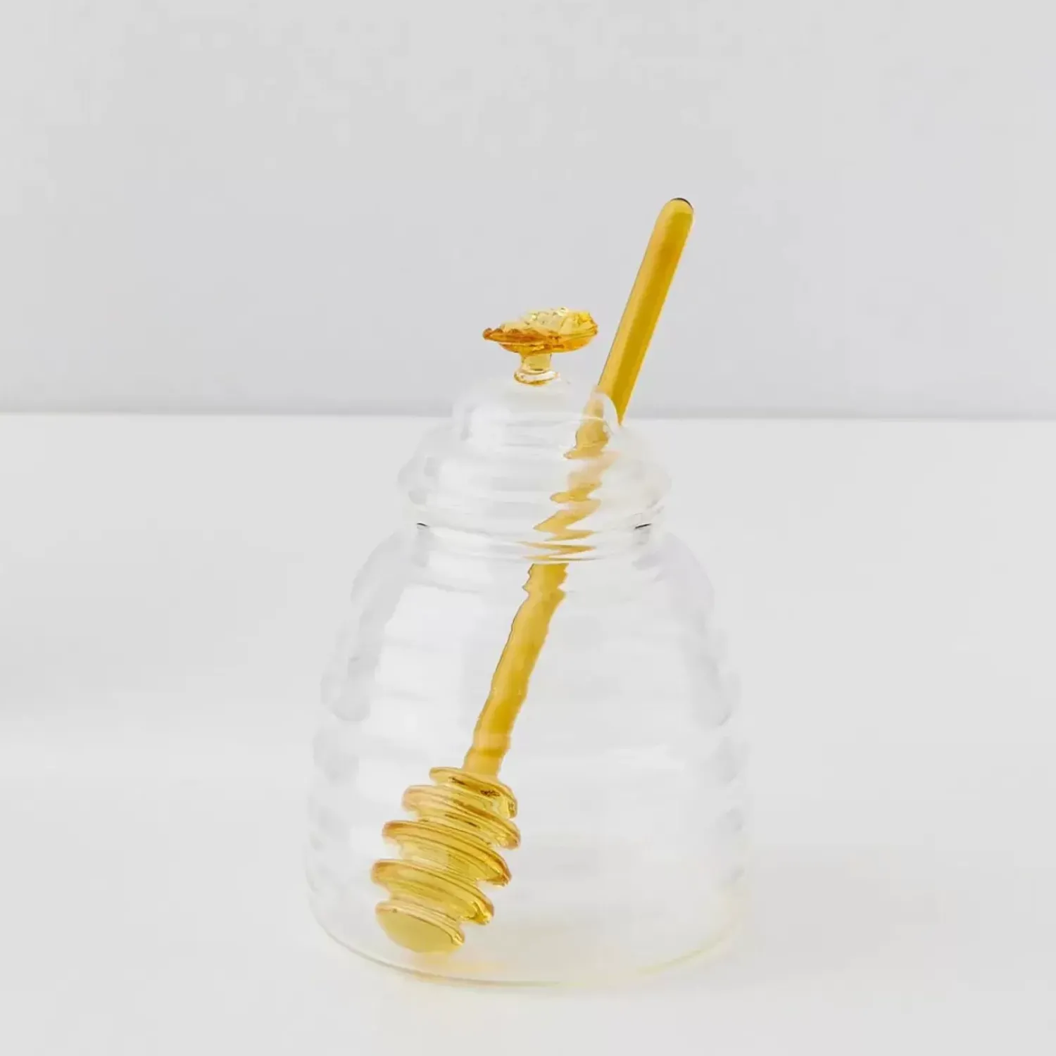 GigiandTom Bee Mine Glass Honey Jar & Dipper