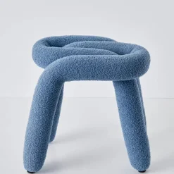 GigiandTom Furniture*Berber Stool Boucle Blue