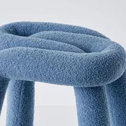 GigiandTom Furniture*Berber Stool Boucle Blue
