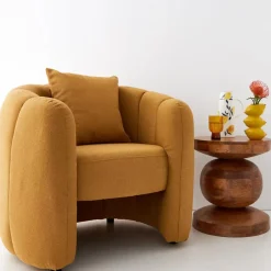 GigiandTom Furniture*Bloom Boucle Accent Chair Mustard