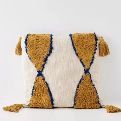 GigiandTom Boho Cotton Cushion With Insert Nude/Beige