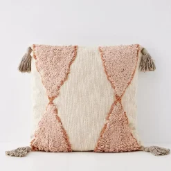 GigiandTom Boho Cotton Cushion With Insert Nude/Pink