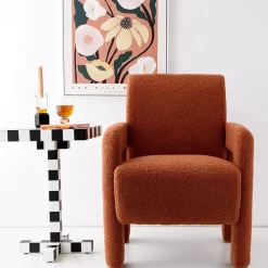 GigiandTom Boucle Accent Chair Terracotta
