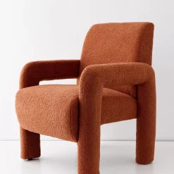 GigiandTom Boucle Accent Chair Terracotta