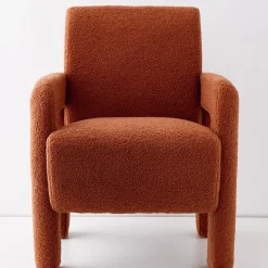 GigiandTom Boucle Accent Chair Terracotta