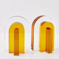 GigiandTom Decorative Objects & Trays*Bow Crystal Bookends Amber Purple