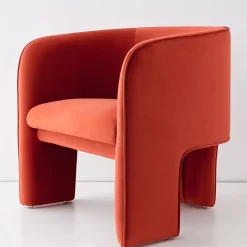 GigiandTom Bower Velvet Accent Chair Red