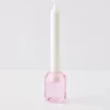 GigiandTom Briolette Crystal Taper Candle Holder Pink
