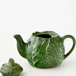 GigiandTom Tableware*Cabbage Ceramic Tea Pot Green