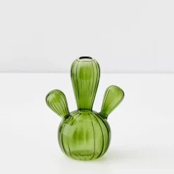 GigiandTom Vases*Cactus Small Coloured Glass Vase Green