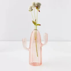 GigiandTom Vases*Cactus Tall Coloured Glass Vase Pink