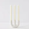 GigiandTom Candelabra Ceramic Taper Candle Holder White