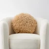 GigiandTom Cushions & Throws*Carmela Faux Fur Circular Accent Cushion Tan