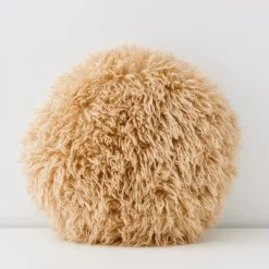 GigiandTom Cushions & Throws*Carmela Faux Fur Circular Accent Cushion Tan