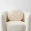 GigiandTom Cushions & Throws*Carmela Faux Fur Circular Accent Cushion Ivory