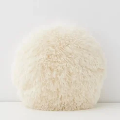GigiandTom Cushions & Throws*Carmela Faux Fur Circular Accent Cushion Ivory