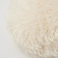 GigiandTom Cushions & Throws*Carmela Faux Fur Circular Accent Cushion Ivory