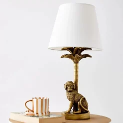 GigiandTom Charlie Chimp Resin Table Lamp Gold