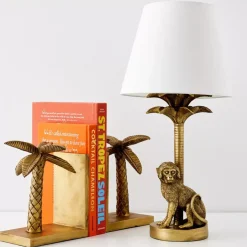 GigiandTom Charlie Chimp Resin Table Lamp Gold