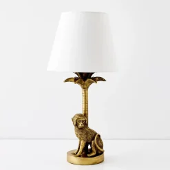 GigiandTom Charlie Chimp Resin Table Lamp Gold