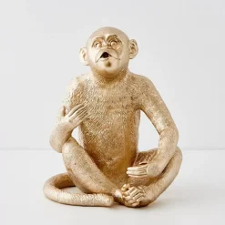 GigiandTom Charlie Chimp Resin Wine Holder Gold