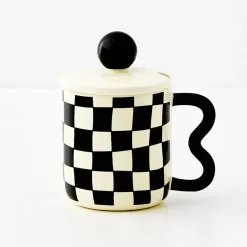 GigiandTom Check Ceramic Mug Black/White