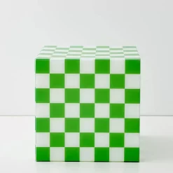 GigiandTom Checkerboard Acrylic Side Table Green