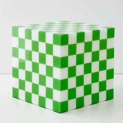 GigiandTom Checkerboard Acrylic Side Table Green