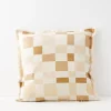 GigiandTom Checkered Fringed Cushion With Insert Beige