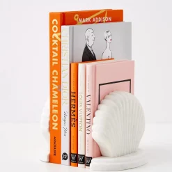 GigiandTom Clam Marble Bookends White