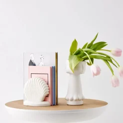 GigiandTom Clam Marble Bookends White