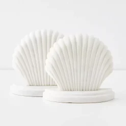 GigiandTom Clam Marble Bookends White