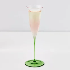 GigiandTom Coloured Bloom Champagne Glass Pink