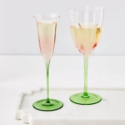 GigiandTom Coloured Bloom Champagne Glass Pink