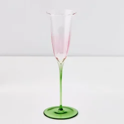 GigiandTom Wine Glasses*Coloured Bloom Champagne Glass Pink