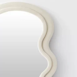 GigiandTom Curvy Wavy Velvet Full Length Mirror Off White