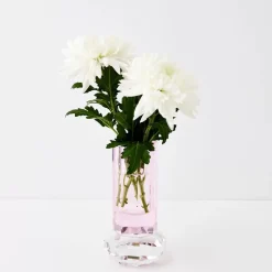 GigiandTom Cushion Crystal Cut Coloured Vase Pink