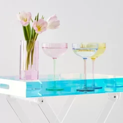 GigiandTom Vases*Cushion Crystal Cut Coloured Vase Pink