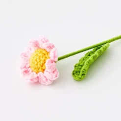 GigiandTom Vases*Daffodil Hand Knitted Crochet Flower Pink