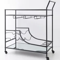 GigiandTom Bar Tools & Accessories*Double Decker Bar Cart Black