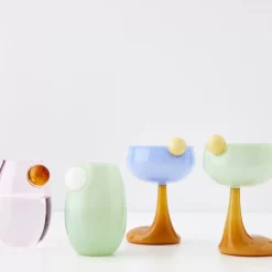 GigiandTom Droplet Cocktail Glass Blue