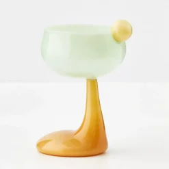 GigiandTom Droplet Cocktail Glass Green