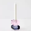 GigiandTom Edgy Crystal Taper Candle Holder Smoke Pink