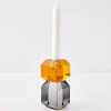 GigiandTom Edgy Crystal Taper Candle Holder Amber Smoke