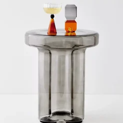 GigiandTom Glass Side Table Grey